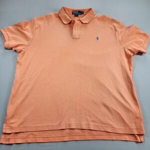 Polo Ralph Lauren Mens XL Classic Fit Orange Polo Pony Shirt Cotton